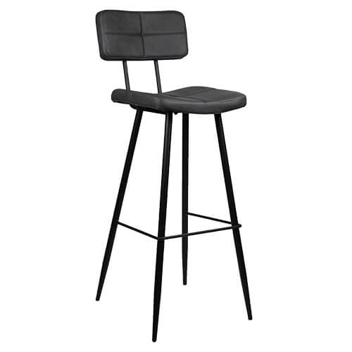 KJ CUB Grey industrial Upholstered indoor bar stool